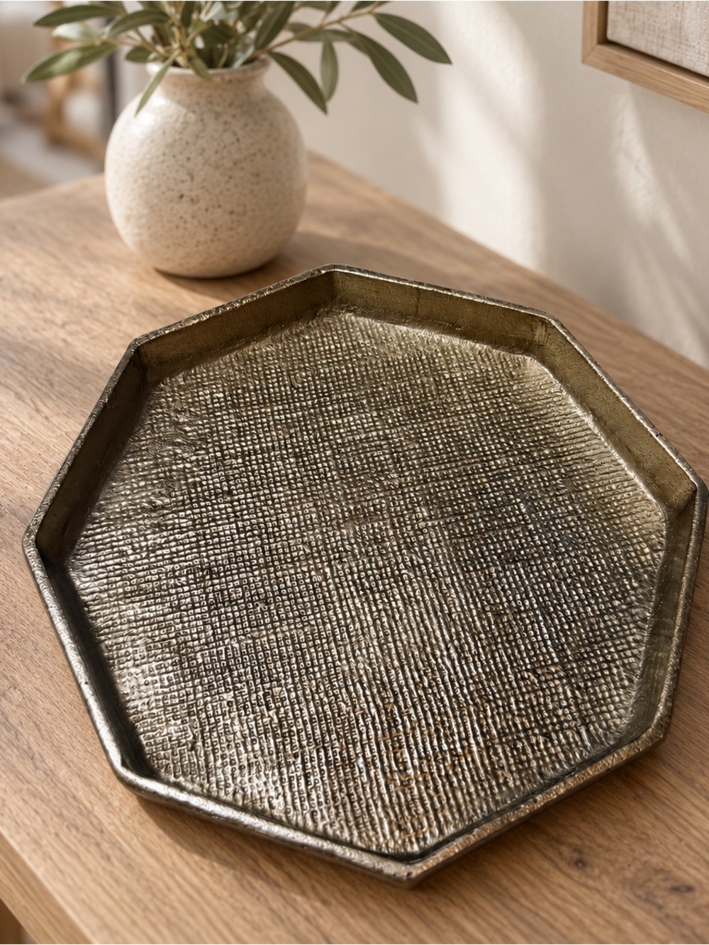 Studio McGee Textured Octagon Serving Tray - Gold